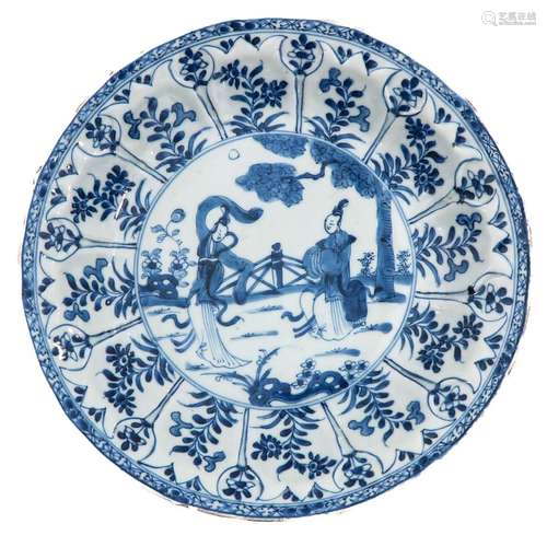 A Blue and White Plate