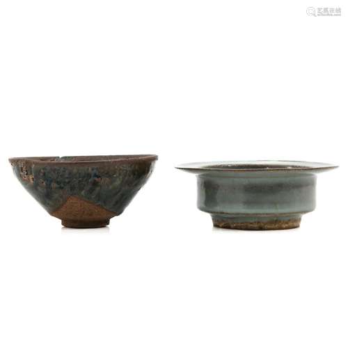 A Tea Bowl and Celadon Dish