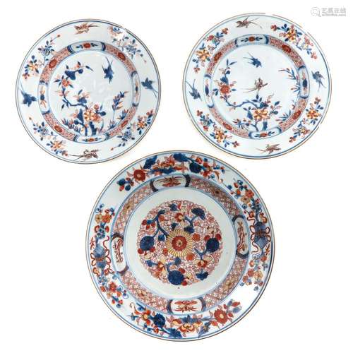 A Collection of 3 Imari Plates