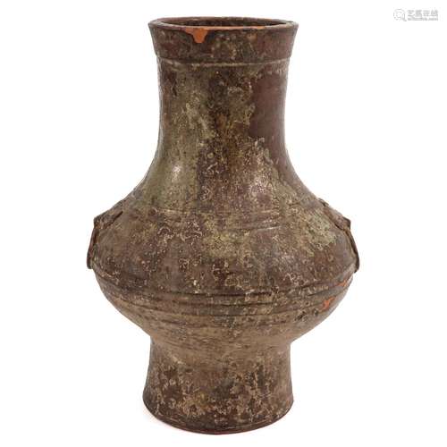 An Early Chinese Terracotta Hu Vase