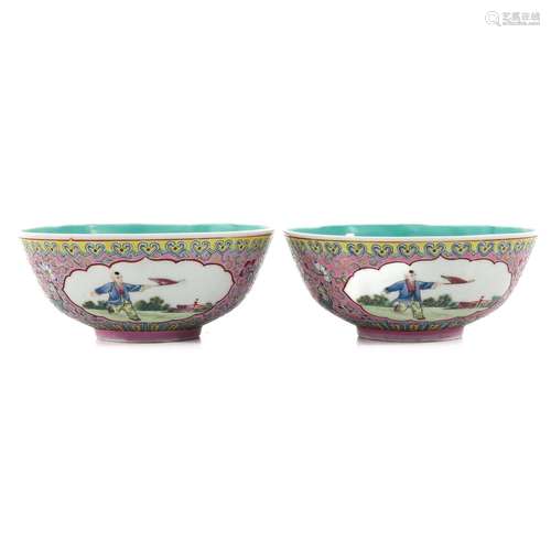 A Pair of Famille Rose Bowls