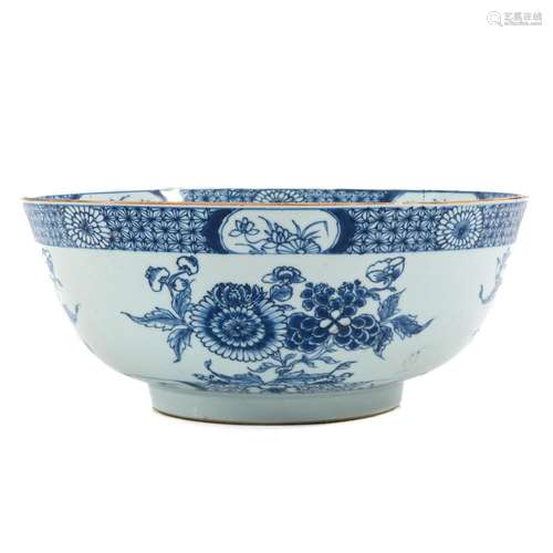 A Large Blue and White Serving Bowl