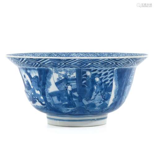 A Blue and White Flared Rim Bowl