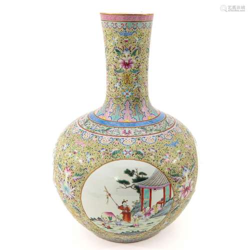 A Large Famille Rose Bottle Vase