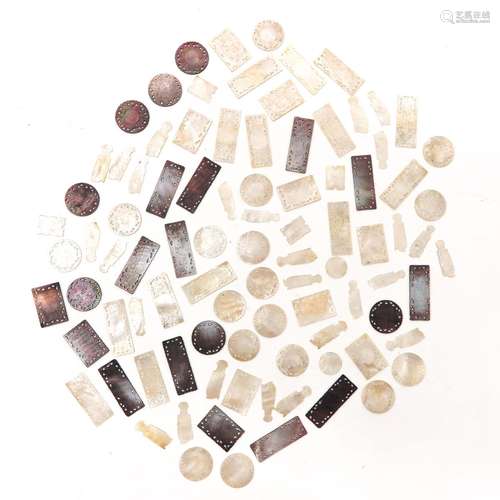 A Collection of Mother of Pearl Game Pieces