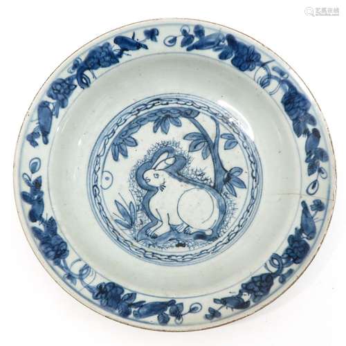 A Blue and White Plate