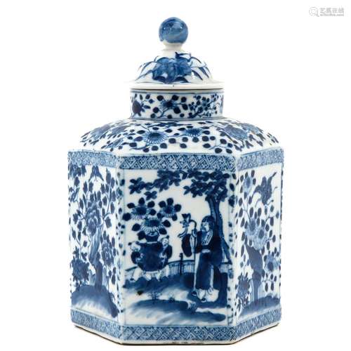 A Blue and White Jar with Cover