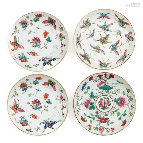 A Collection of 4 Famille Rose Plates