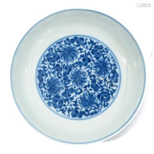 A Blue and White Dish