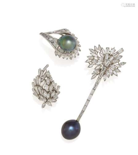Tahiti Pearl-Diamond Set: Ring and Earrings