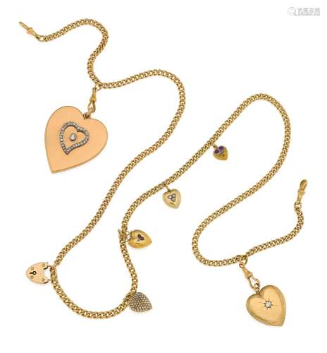 Gold Diamond Necklace with seven Pendants