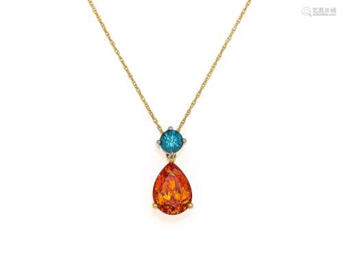 Garnet Diamond Pendant Necklace