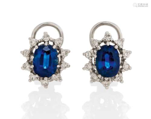 Sapphire Diamond Earclips
