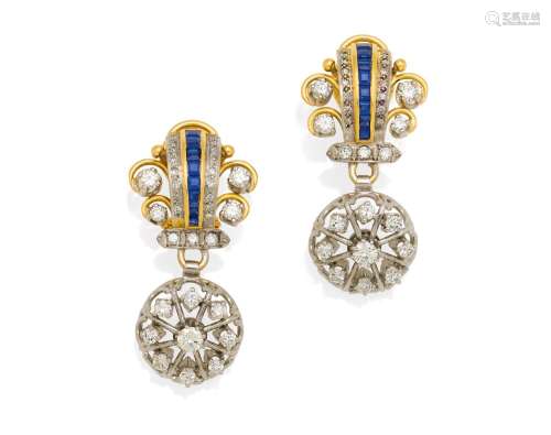 Diamond Sapphire Earrings