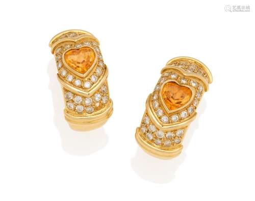 Citrine Diamond Earrings