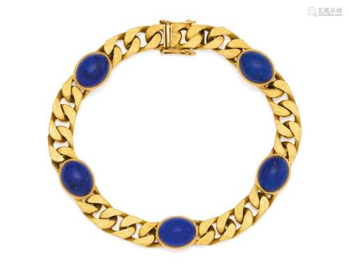 Lapis Lazuli Curb Chain Bracelet
