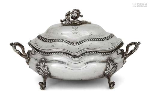 A Victorian silver soup tureen, London, 1840, William Moulso...