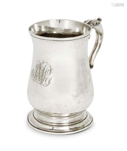 A George III silver mug, London, 1767, John King, of baluste...