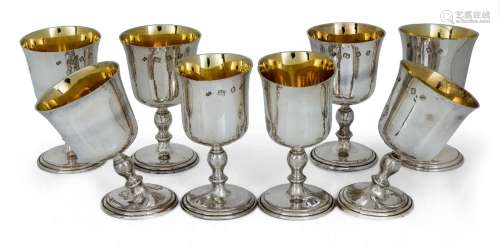 A set of eight silver goblets, London, 1973, William Walter ...