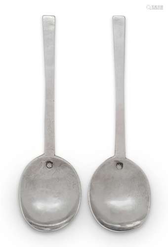A pair of Commonwealth silver Puritan spoons, London, 1659, ...