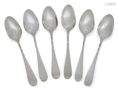 A set of six George III silver 'Dove & Olive Branch' pic...