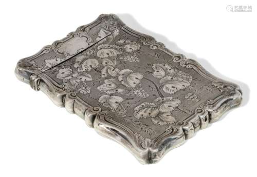 A Victorian silver card case by Nathaniel Mills, Birmingham,...