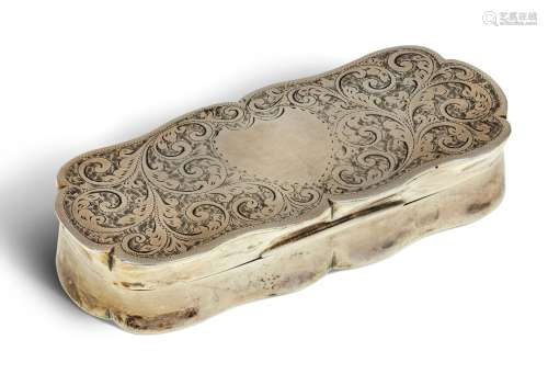 A Victorian silver snuff box, Birmingham, 1896, John Gilbert...