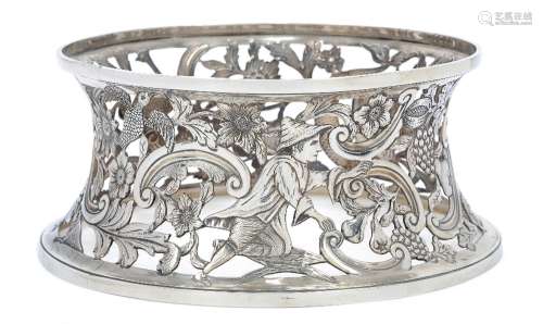 A George III silver dish ring, apparently unmarked, probably...