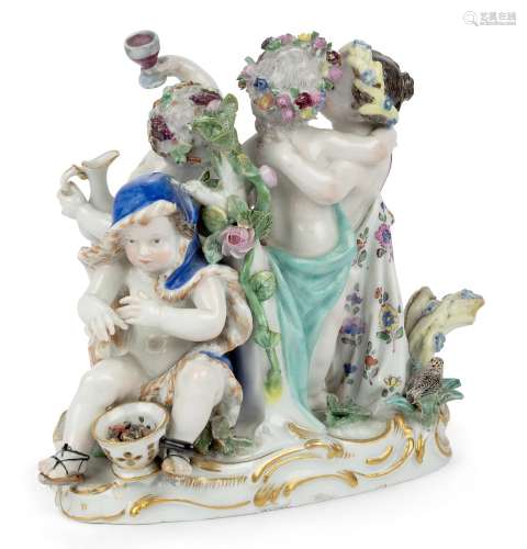 A Meissen porcelain group emblematic of the Four Seasons