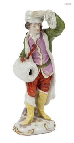 A Ludwigsburg porcelain figure emblematic of Winter