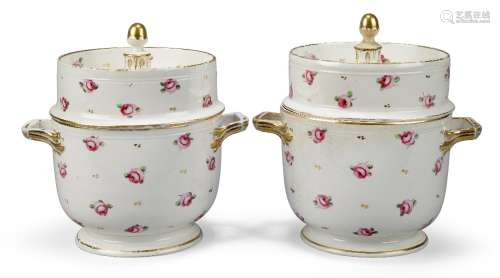 A pair of Derby ice pails and covers