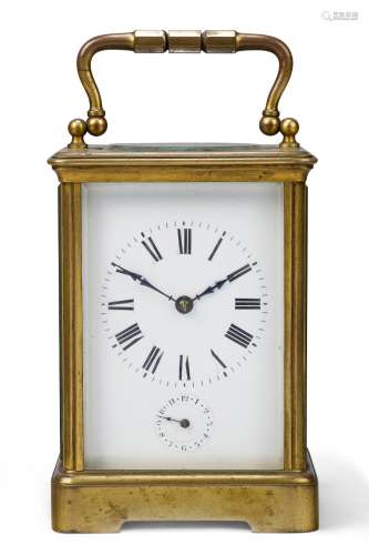 A French gilt-brass carriage clock