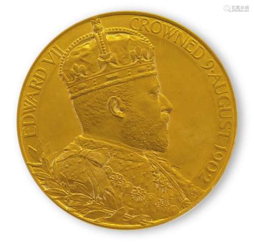 An Edward VII gold Coronation medal