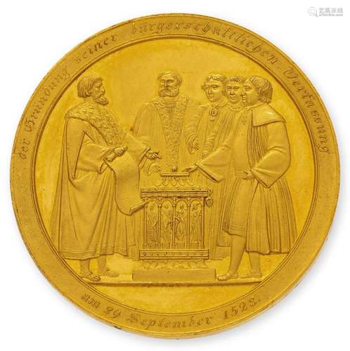 A Free City gold 'Civic Constitution' medal of 10 Ducats