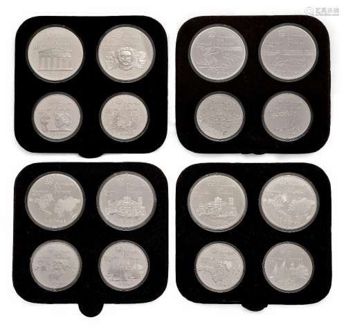 Four sets of Montreal Olympics silver proof coins