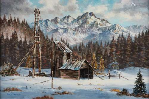 Tom J. Dooley Snowy Landscape Painting