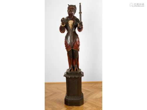 Lamp base in the form of a she devil, Italy/Venice, Around 1...