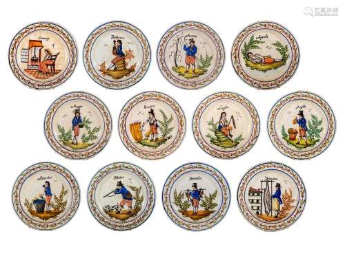 Plates with the 12 months, Italy/Venice, 18./19. Century