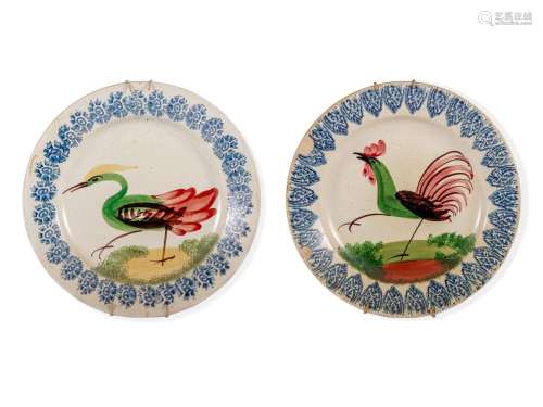 Two bird plates, Italy/Venice, 18./19. Century