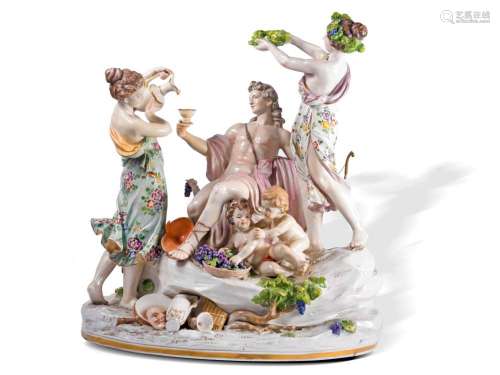 Porcelain group, According to mythology, Porcelain colorfull...