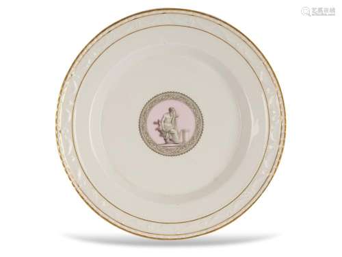 KPM Berlin, Porcelain plate with central portrait of a philo...