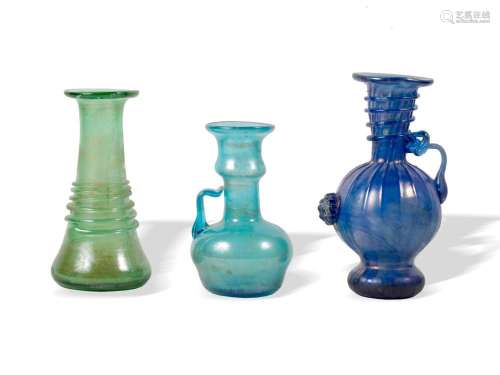 Three glass vases Roman model