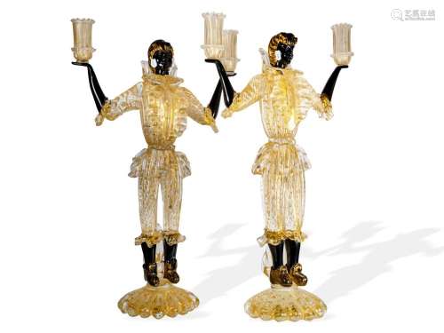 Baroviere & Toso, attributed, Pair of candlesticks