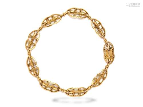 Golden bracelet, Around 1900, 18 ct gold