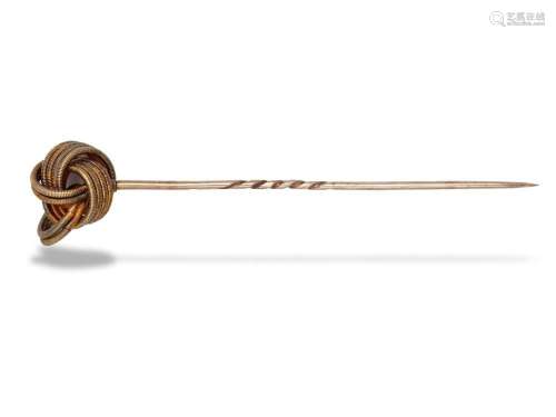 Tie pin, 1870, 14 ct gold