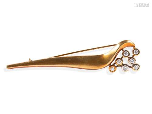 Brooch, 14 ct gold, 7 diamonds