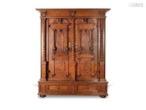 Courtly cabinet, Architecturally articulated with turned col...