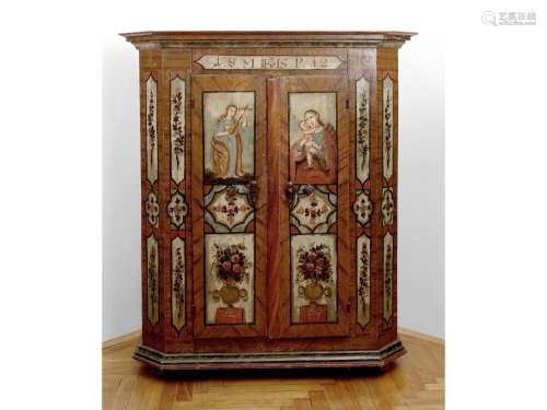 2-door peasant box with Madonna and Mary Magdalene, Pre-Alpi...
