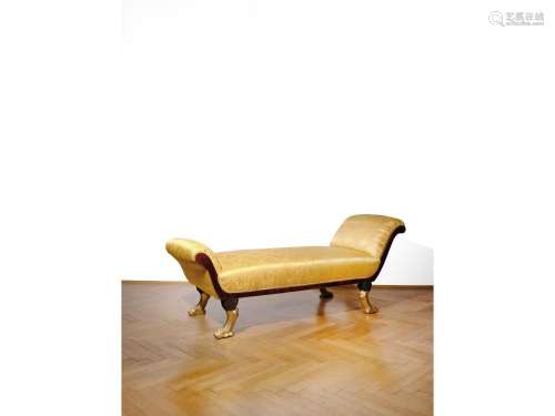 Chaise longue, German or French, Biedermeier
