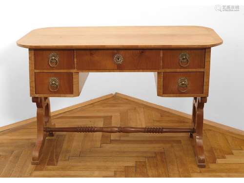 Biedermeier style desk, Around 1840, Softwood body with waln...